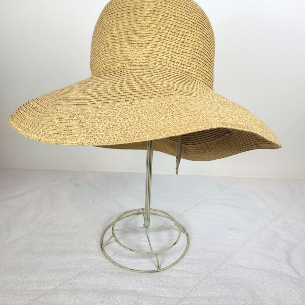 Capelli Straworld Women’s Sun Hat Floppy Metallic Tan Summer Beach Fun Travel - Picture 7 of 7